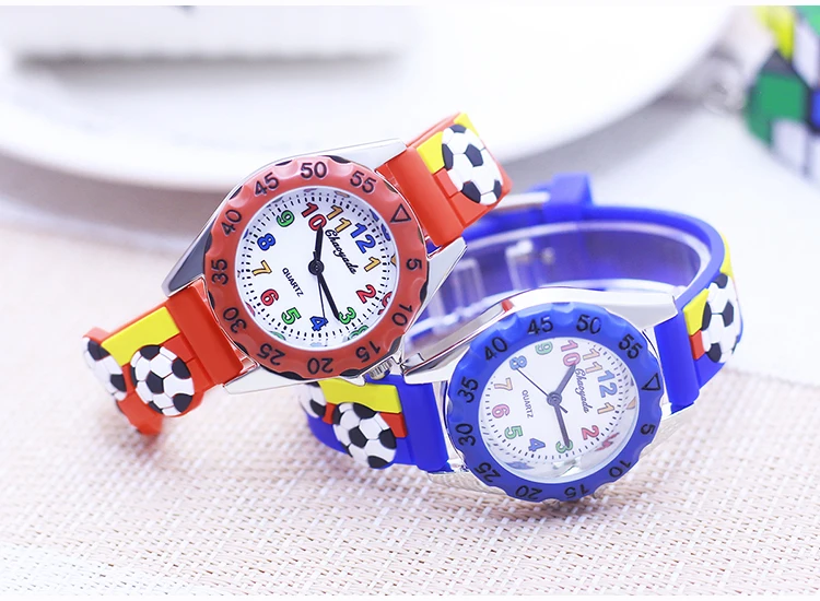 2026 Fashion Children Boys Girls 3D Football Quartz Watches Kids Primary School Student Learn Time Study Sports Watches Gifts