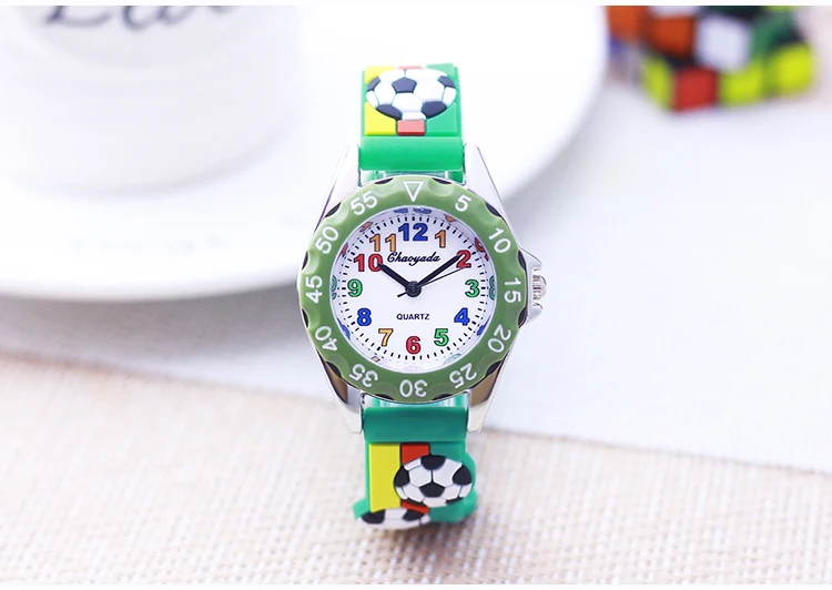2026 Fashion Children Boys Girls 3D Football Quartz Watches Kids Primary School Student Learn Time Study Sports Watches Gifts