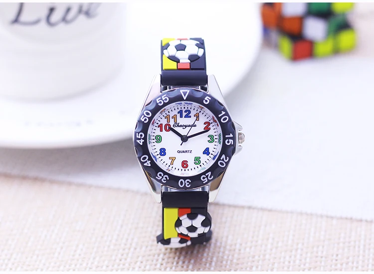2026 Fashion Children Boys Girls 3D Football Quartz Watches Kids Primary School Student Learn Time Study Sports Watches Gifts