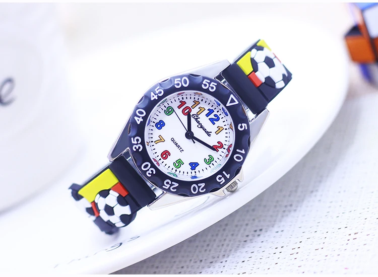 2026 Fashion Children Boys Girls 3D Football Quartz Watches Kids Primary School Student Learn Time Study Sports Watches Gifts