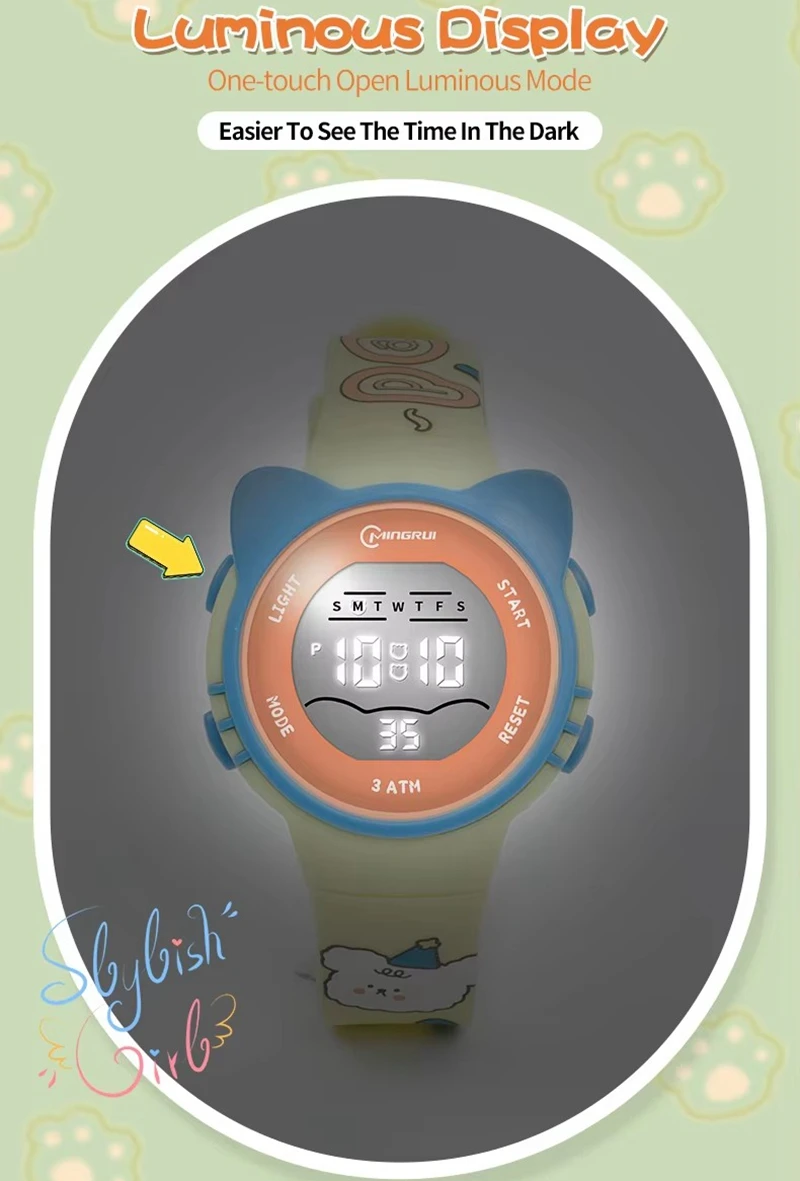Children Watch Waterproof Cartoon Digital Watch for Girls Boys Pink LCD Electronic Sport Kid Watches Alarm Clocks Gifts