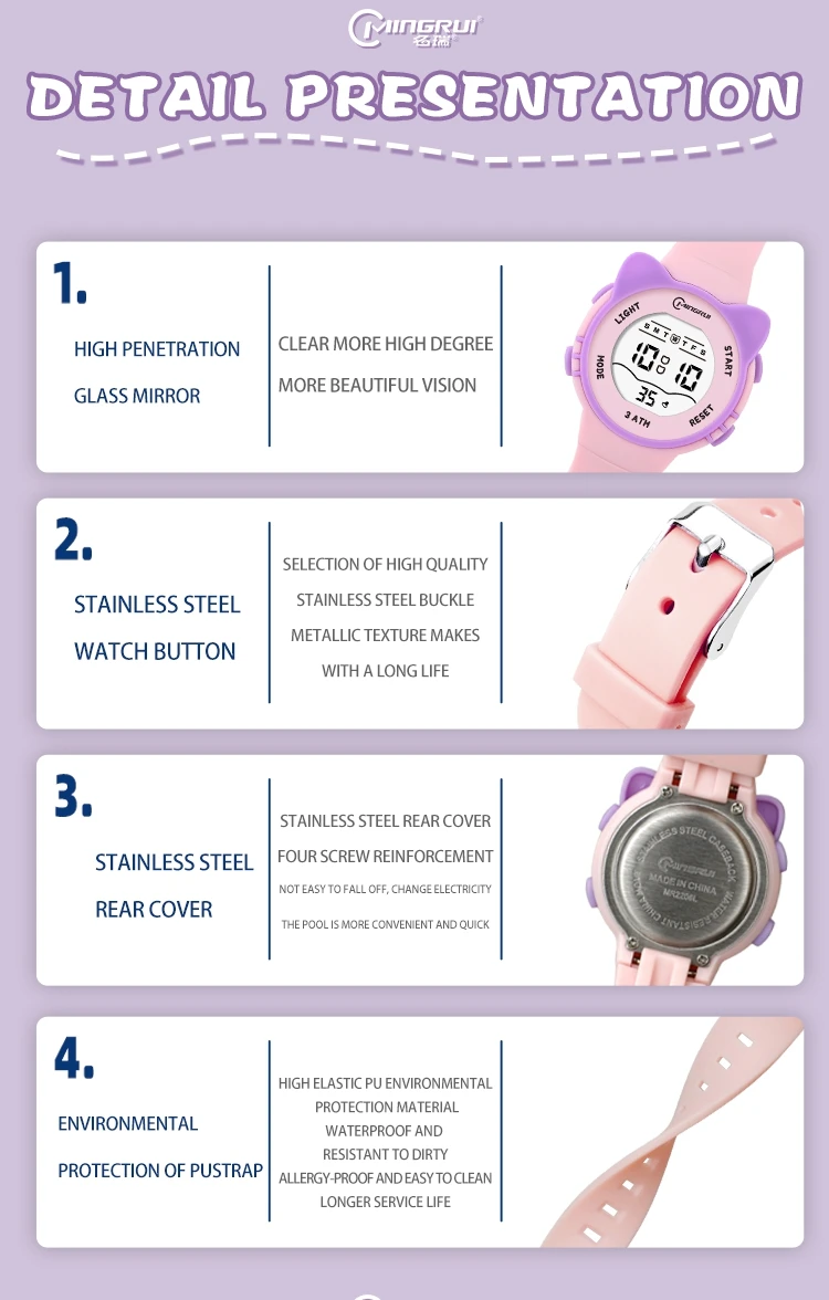Children Watch Waterproof Cartoon Digital Watch for Girls Boys Pink LCD Electronic Sport Kid Watches Alarm Clocks Gifts