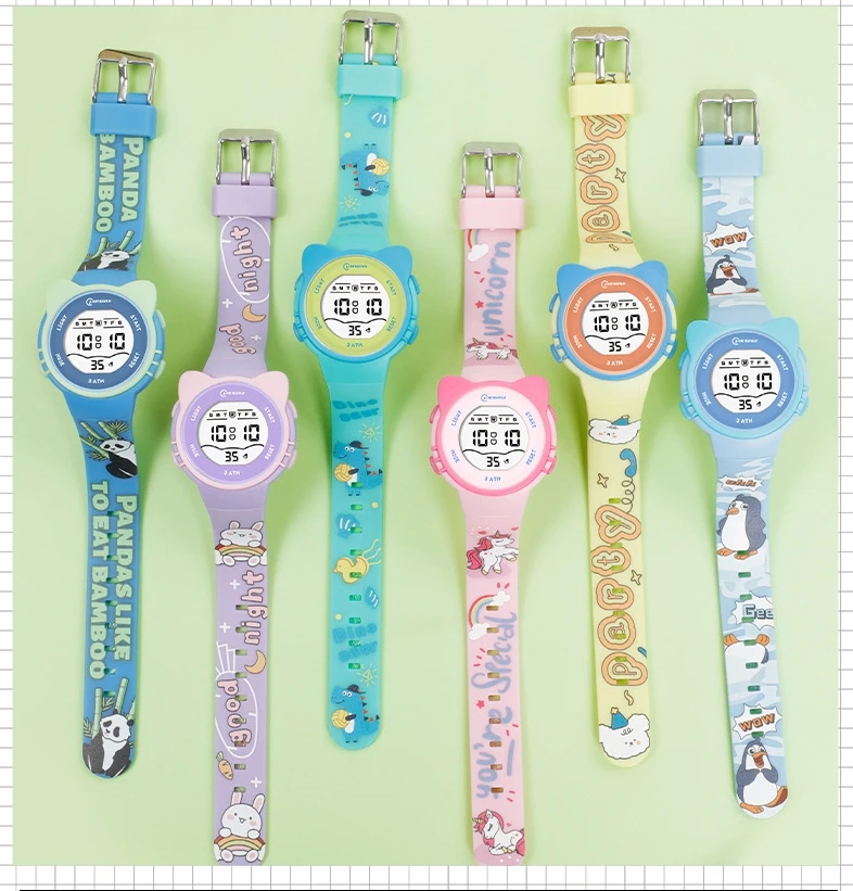 Children Watch Waterproof Cartoon Digital Watch for Girls Boys Pink LCD Electronic Sport Kid Watches Alarm Clocks Gifts