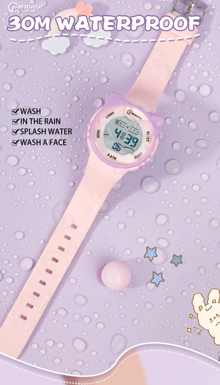 Children Watch Waterproof Cartoon Digital Watch for Girls Boys Pink LCD Electronic Sport Kid Watches Alarm Clocks Gifts