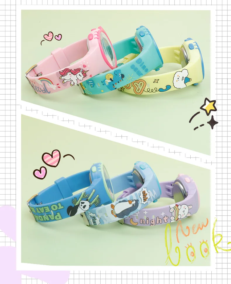 Children Watch Waterproof Cartoon Digital Watch for Girls Boys Pink LCD Electronic Sport Kid Watches Alarm Clocks Gifts