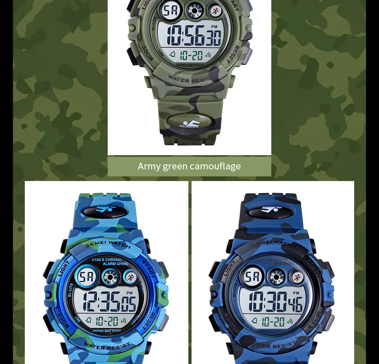 SKMEI 1547 Electronic Watch for Children Shockproof Waterproof Military Sport Kids Boy Digital Wristwatch 1266 Relogio Infantil
