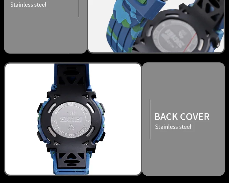 SKMEI 1547 Electronic Watch for Children Shockproof Waterproof Military Sport Kids Boy Digital Wristwatch 1266 Relogio Infantil