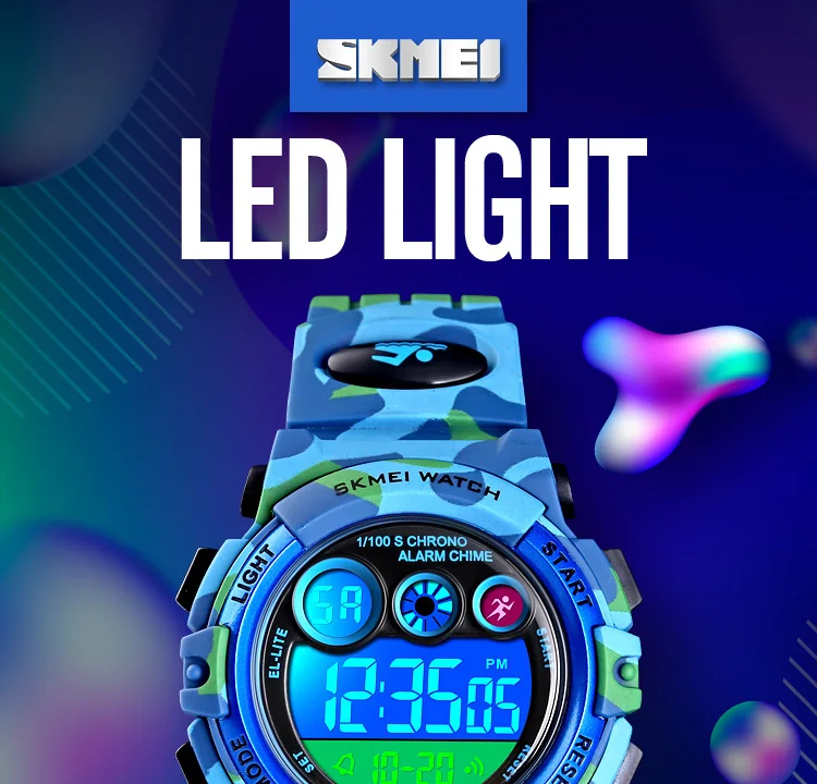 SKMEI 1547 Electronic Watch for Children Shockproof Waterproof Military Sport Kids Boy Digital Wristwatch 1266 Relogio Infantil