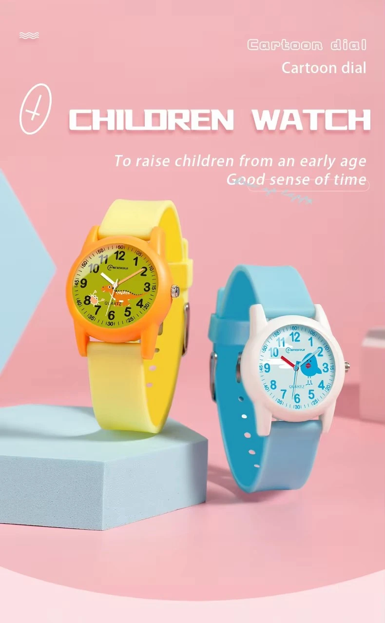 New Cute Children Wrist Watches Yellow Cartoon Waterproof Kids Watch for Boys Girls Analog Display Quartz Clocks Gift