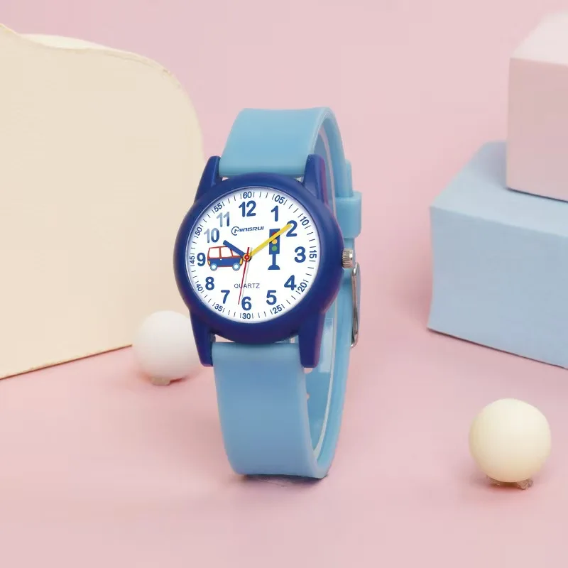 New Cute Children Wrist Watches Yellow Cartoon Waterproof Kids Watch for Boys Girls Analog Display Quartz Clocks Gift