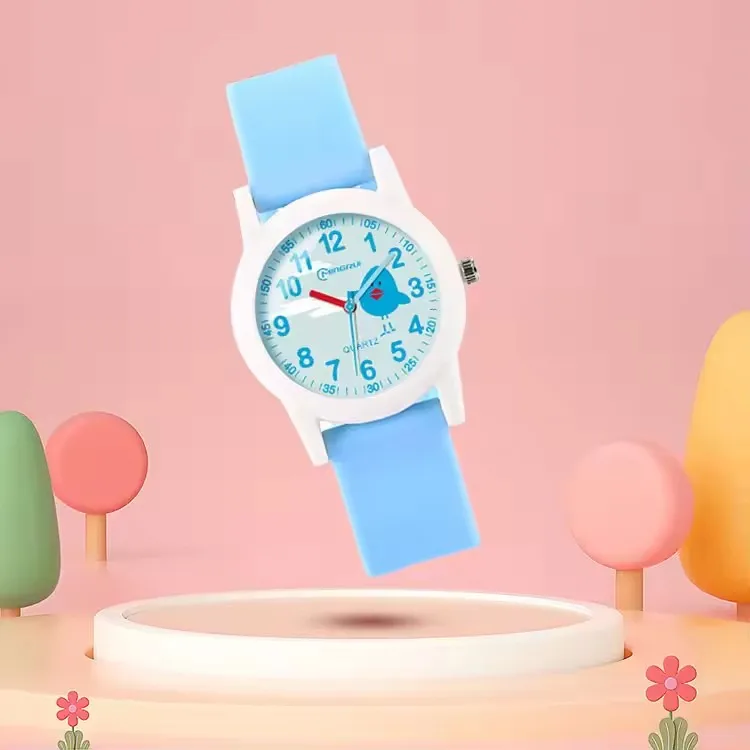 New Cute Children Wrist Watches Yellow Cartoon Waterproof Kids Watch for Boys Girls Analog Display Quartz Clocks Gift