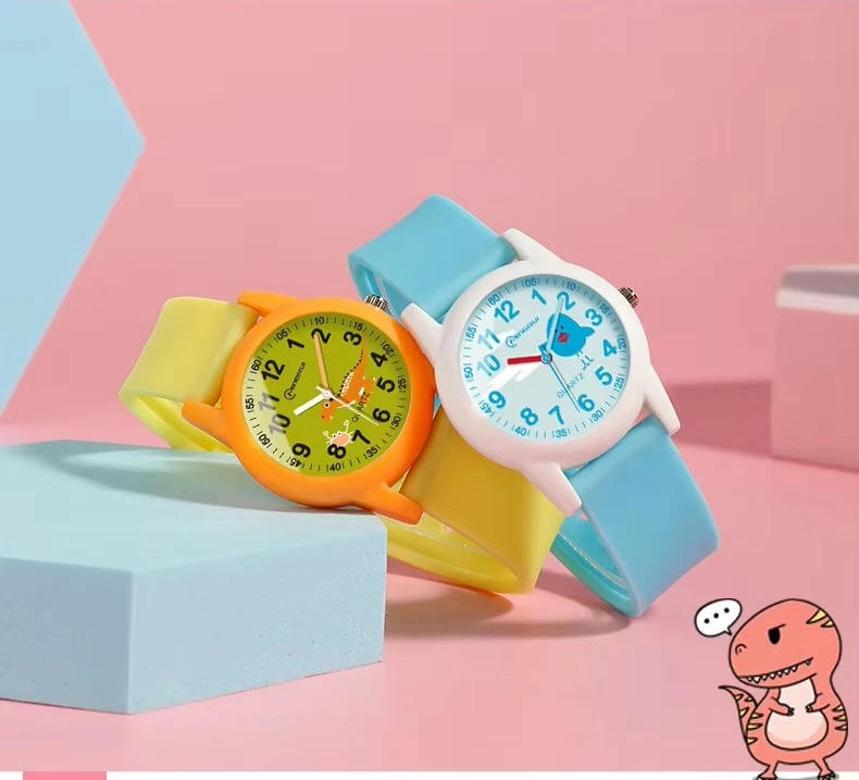 New Cute Children Wrist Watches Yellow Cartoon Waterproof Kids Watch for Boys Girls Analog Display Quartz Clocks Gift