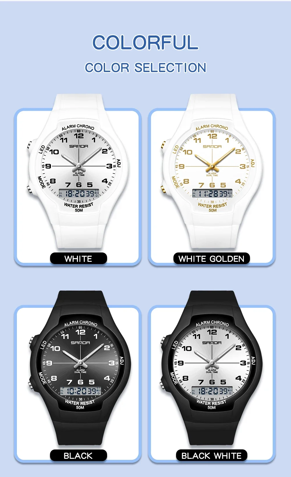OFNS 7200 Business Outdoor Sports Women's Watch Electronic LED Digital Watch Military Waterproof Watch Relogio Masculino