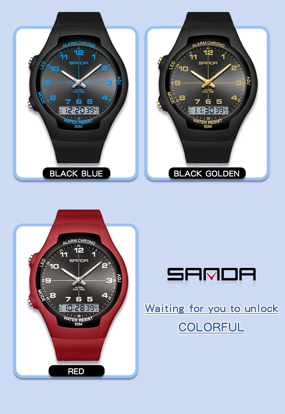 OFNS 7200 Business Outdoor Sports Women's Watch Electronic LED Digital Watch Military Waterproof Watch Relogio Masculino