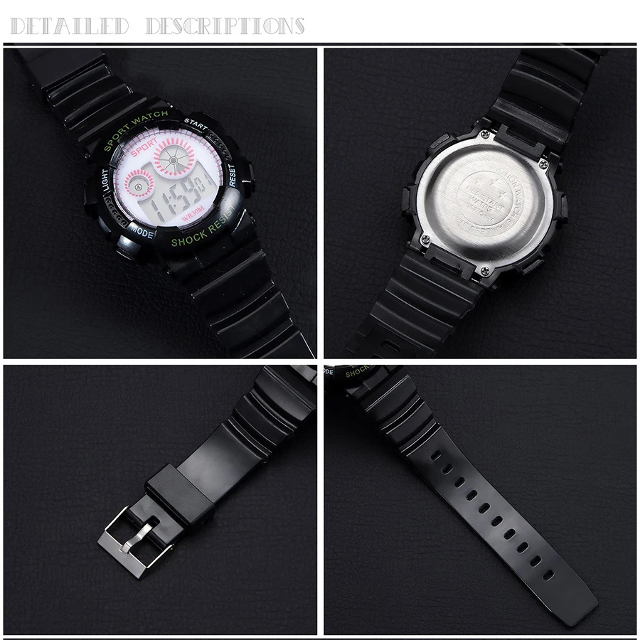 1/2pcs Waterproof Sports Kids Watches Electronic Watches for Girls and Boys Student Luminous Alarm-clock LED Digital Wristwatch