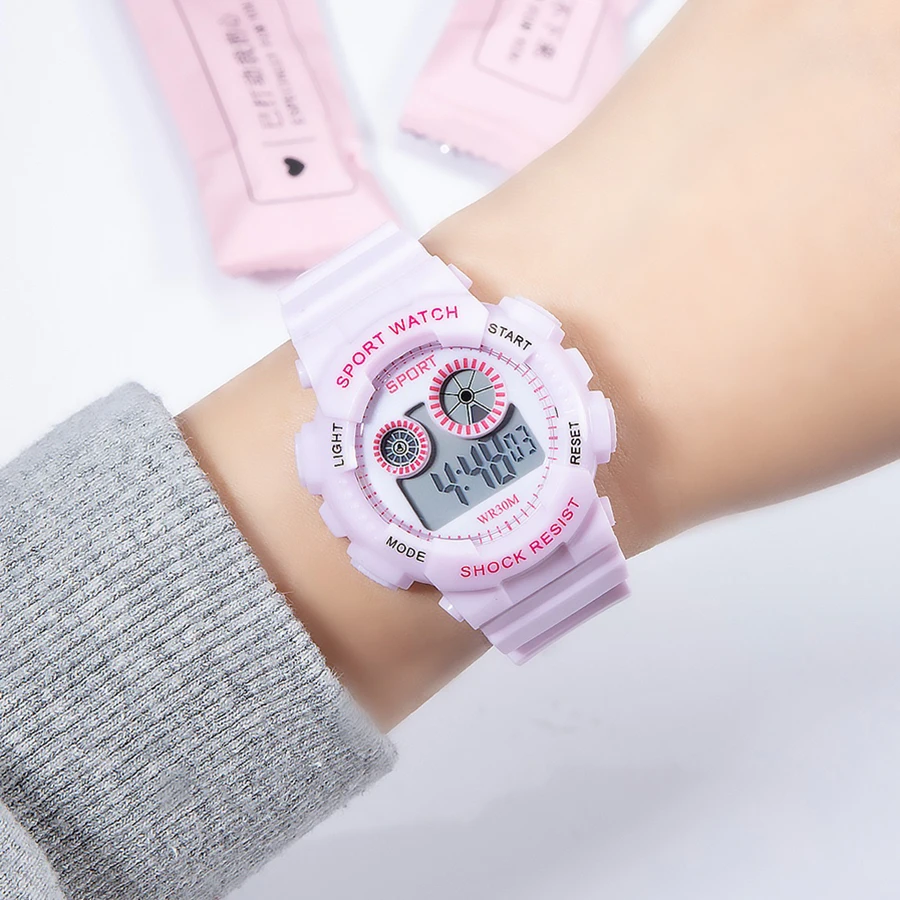 1/2pcs Waterproof Sports Kids Watches Electronic Watches for Girls and Boys Student Luminous Alarm-clock LED Digital Wristwatch