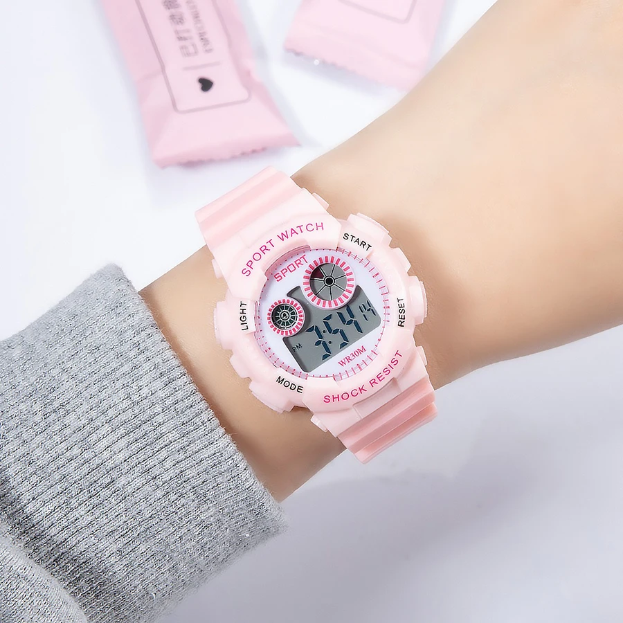1/2pcs Waterproof Sports Kids Watches Electronic Watches for Girls and Boys Student Luminous Alarm-clock LED Digital Wristwatch