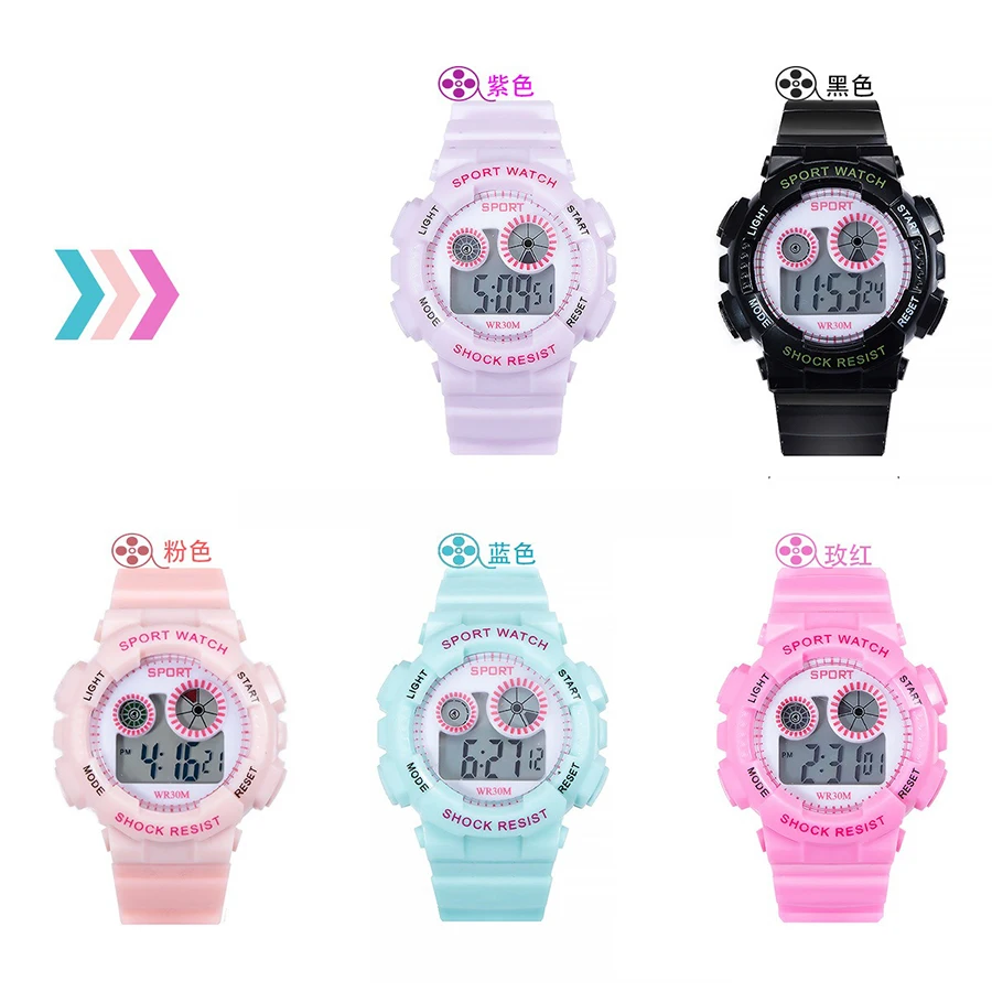 1/2pcs Waterproof Sports Kids Watches Electronic Watches for Girls and Boys Student Luminous Alarm-clock LED Digital Wristwatch