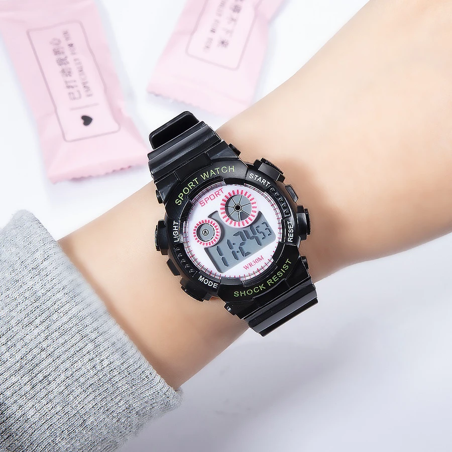 1/2pcs Waterproof Sports Kids Watches Electronic Watches for Girls and Boys Student Luminous Alarm-clock LED Digital Wristwatch