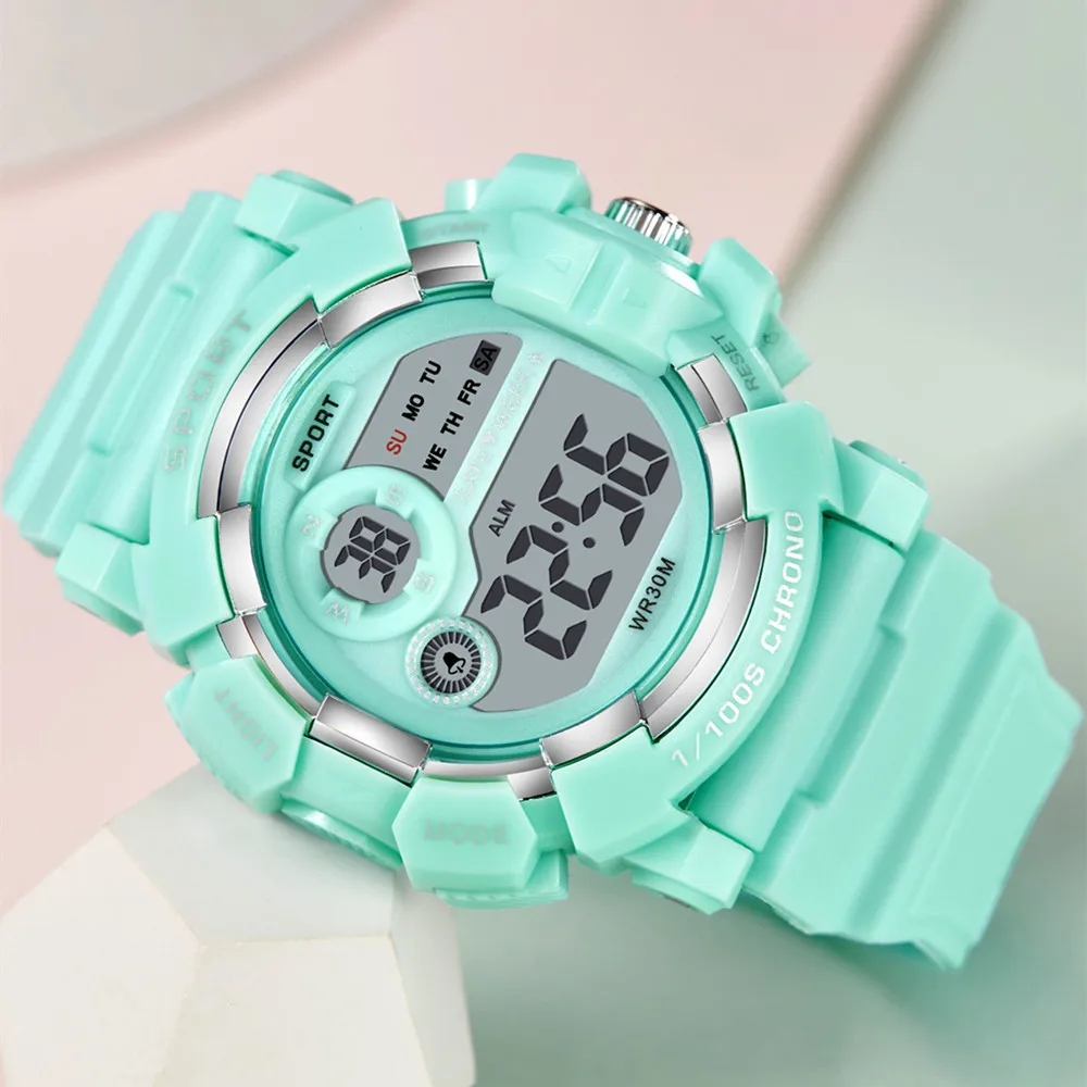 1/2pcs Waterproof Sports Kids Watches Electronic Watches for Girls and Boys Student Luminous Alarm-clock LED Digital Wristwatch
