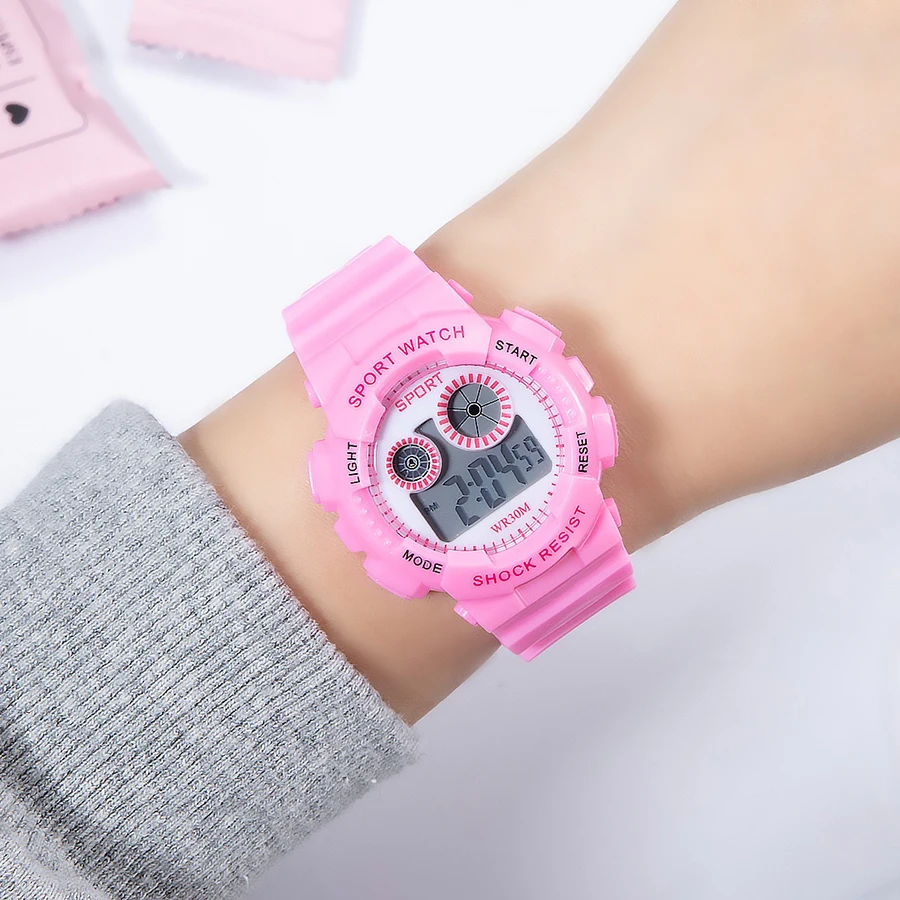 1/2pcs Waterproof Sports Kids Watches Electronic Watches for Girls and Boys Student Luminous Alarm-clock LED Digital Wristwatch