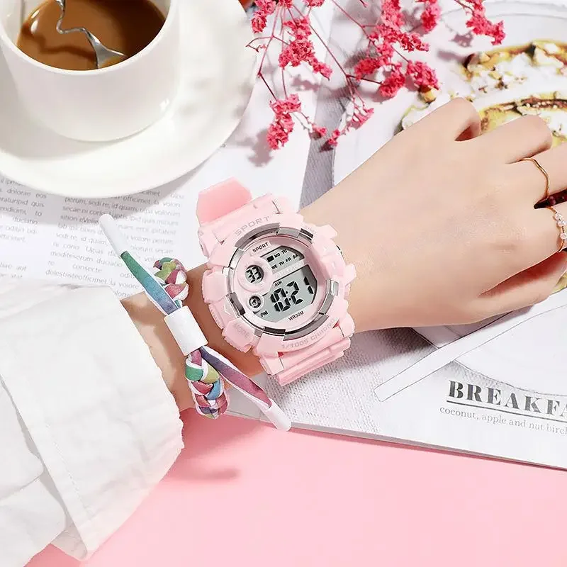 1/2pcs Waterproof Sports Kids Watches Electronic Watches for Girls and Boys Student Luminous Alarm-clock LED Digital Wristwatch