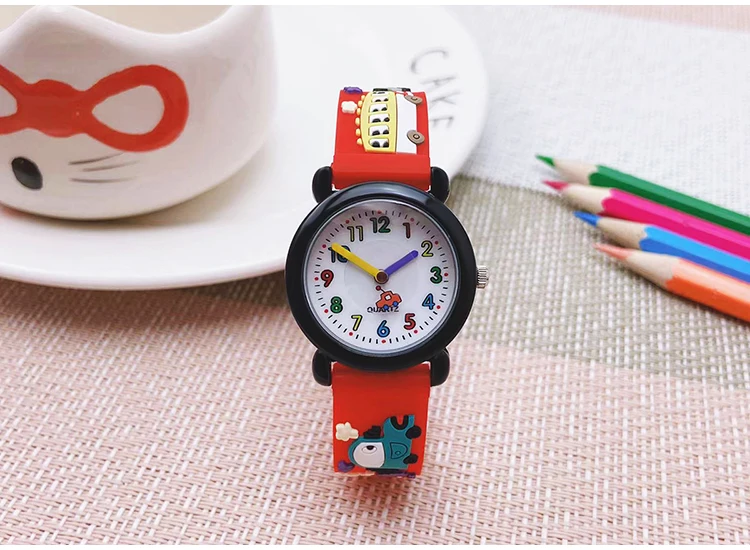 Chaoyada Fashion Boys Girls Little Cars Cartoon Strap Car Hands Personality Quartz Watches Students Kids Cool Gifts Watches