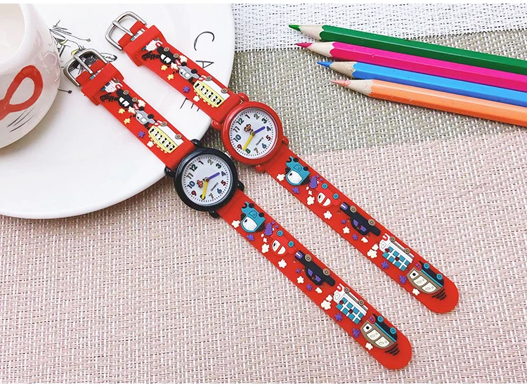 Chaoyada Fashion Boys Girls Little Cars Cartoon Strap Car Hands Personality Quartz Watches Students Kids Cool Gifts Watches
