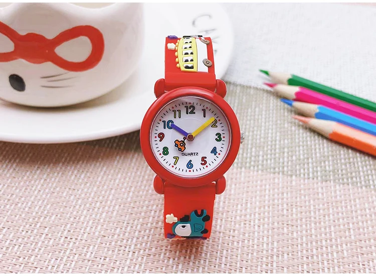 Chaoyada Fashion Boys Girls Little Cars Cartoon Strap Car Hands Personality Quartz Watches Students Kids Cool Gifts Watches