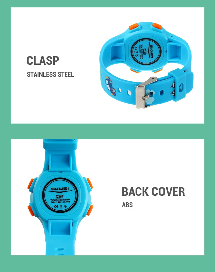 Skmei Kids Digital Watches Fashion TPU Strap Colorful Light LED Waterproof Children Boy Girl Sports Wristwatch with Alarm Clock