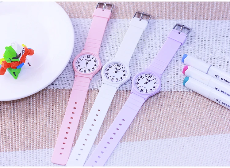 2026 child children boys girls  Primary school students rubber jelly color simple clear number quartz watches kids gifts watches