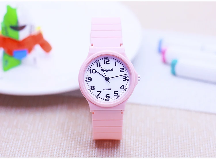 2026 child children boys girls  Primary school students rubber jelly color simple clear number quartz watches kids gifts watches
