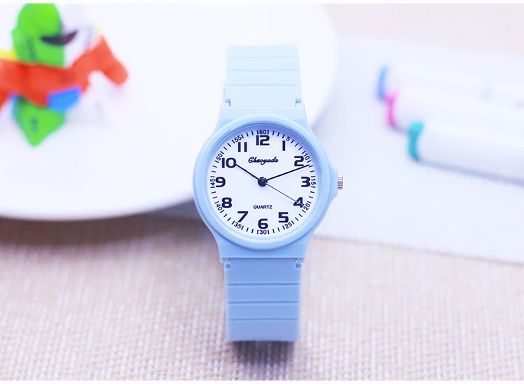 2026 child children boys girls  Primary school students rubber jelly color simple clear number quartz watches kids gifts watches