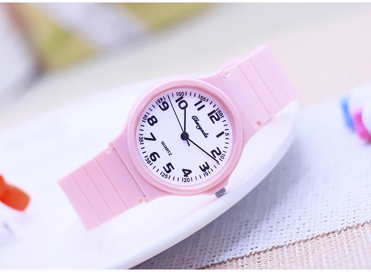 2026 child children boys girls  Primary school students rubber jelly color simple clear number quartz watches kids gifts watches