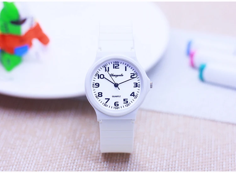 2026 child children boys girls  Primary school students rubber jelly color simple clear number quartz watches kids gifts watches