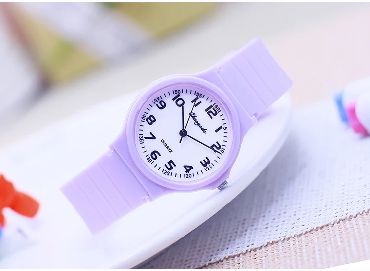 2026 child children boys girls  Primary school students rubber jelly color simple clear number quartz watches kids gifts watches