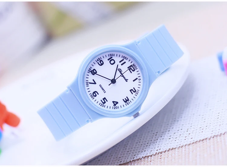 2026 child children boys girls  Primary school students rubber jelly color simple clear number quartz watches kids gifts watches
