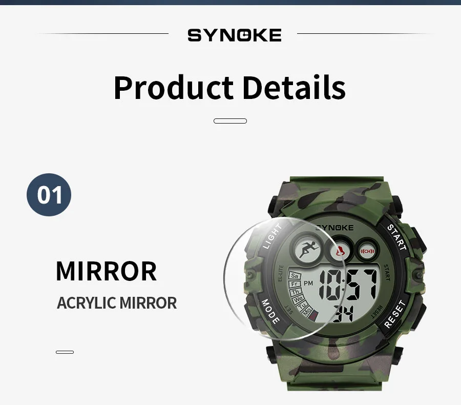 SYNOKE Student Sport Watches For Kids Colorful Electronic Watches 50M Waterproof Clock Children Digital Watch For Boys Girls