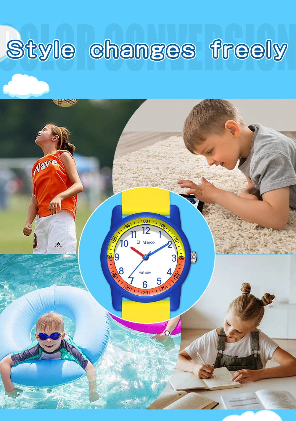 SANDA Fashion Ladies Quartz Watches Women Silicone Wrist Watch Baseball Sports Waterproof Boy Girl Casual Clock Children Gifts