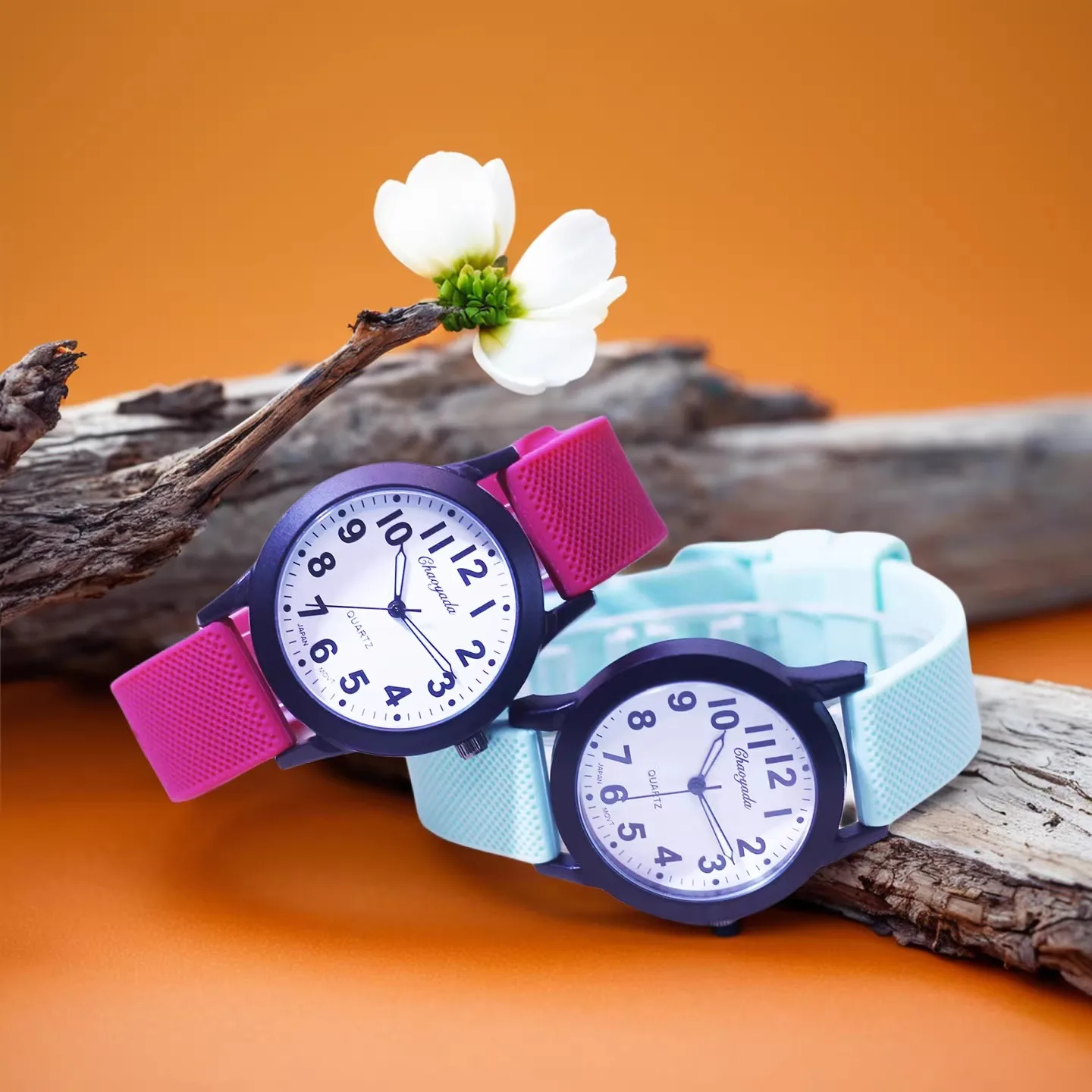 Fashion Boys Girls Students 12-System Clear Digital Pointer Watch Silicone Soft Strap Teacher Recommended Exam Watch Kids Gifts