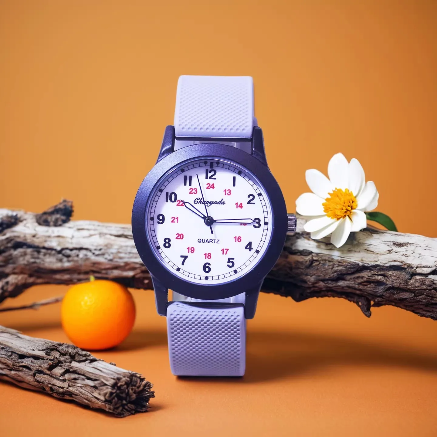 Children Boys Girls Kids 24Hours Soft Silicone Strap Wrist Watches Young Man Fashion Analog Watches Birthday Holiday Gifts