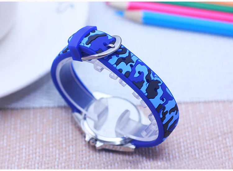 Chaoyada Children Boys Girls Students Cool Silicone Military Camouflage Strap Quartz Watches Kids Birthday Holiday Gifts Watches