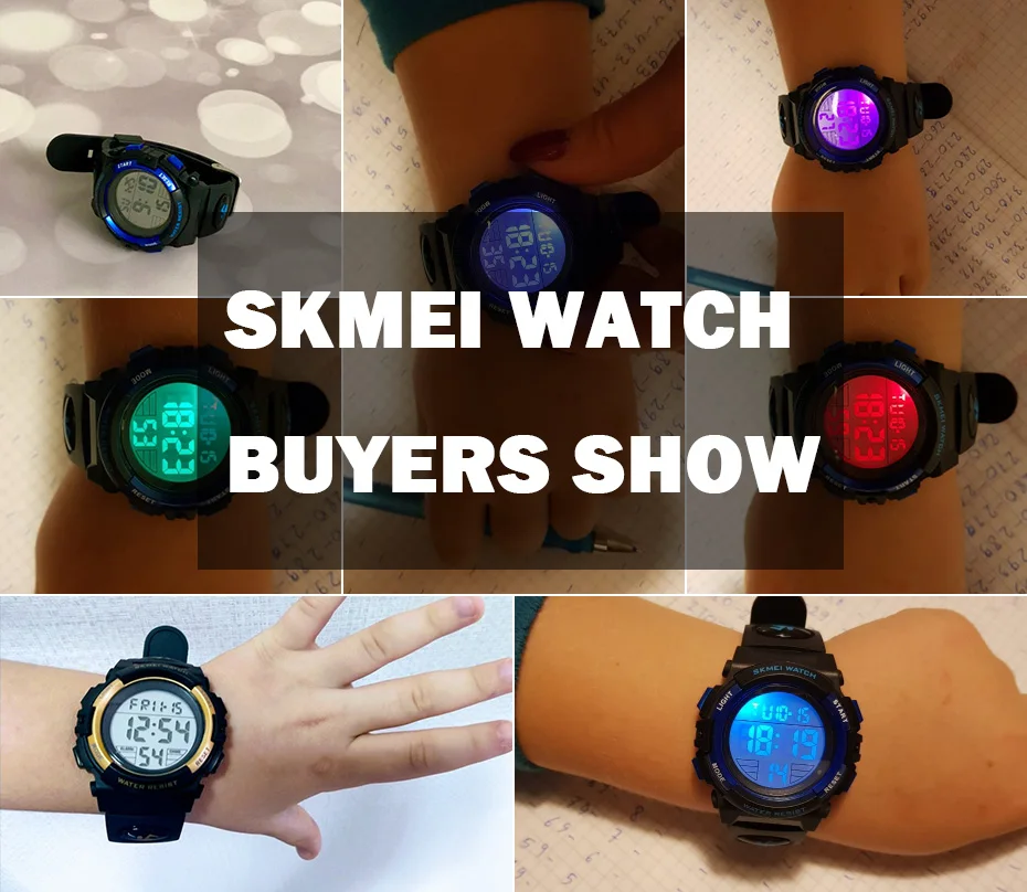 SKMEI 1266 Kid Wristwatch 50M Waterproof Watch Color Luminous Back Light Digital Clock Electronic Watch Alarm Date Week