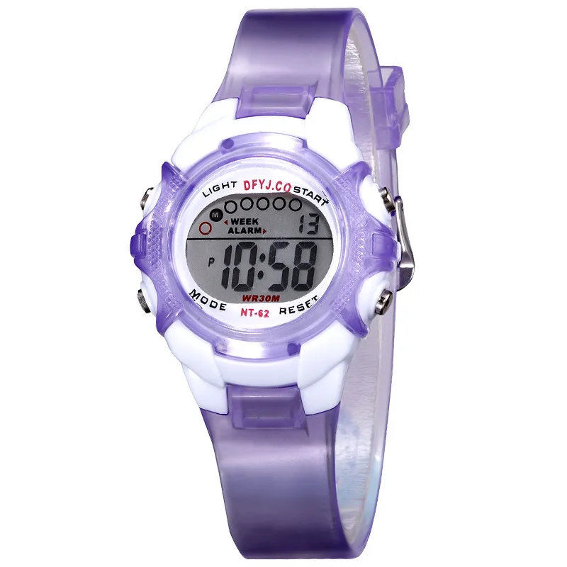 Digital Kids Watch 7-colors LED Waterproof Child Watch Sport Silicone Strap Kids Watches Student Gift for 3-10 Year Girls Boys