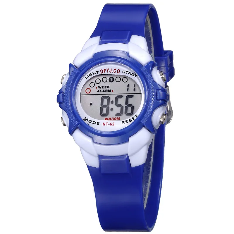 Digital Kids Watch 7-colors LED Waterproof Child Watch Sport Silicone Strap Kids Watches Student Gift for 3-10 Year Girls Boys