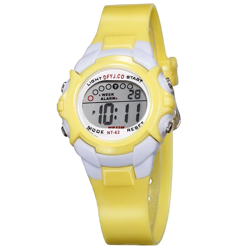 Digital Kids Watch 7-colors LED Waterproof Child Watch Sport Silicone Strap Kids Watches Student Gift for 3-10 Year Girls Boys