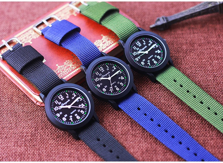 24Hours Children Boys Girls Fashion Washable Canvas Strap Quartz Wristwatches Students Learn Time Study Clock Birthday Gift