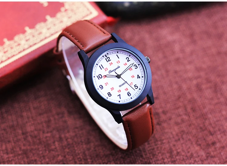 2026 Fashion 24Hours Quartz Watches for Children Boys Girls Soft Leather High Quality Students Exam Clock Luminous Hands Watches