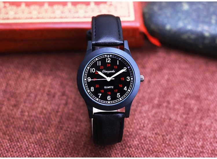 2026 Fashion 24Hours Quartz Watches for Children Boys Girls Soft Leather High Quality Students Exam Clock Luminous Hands Watches