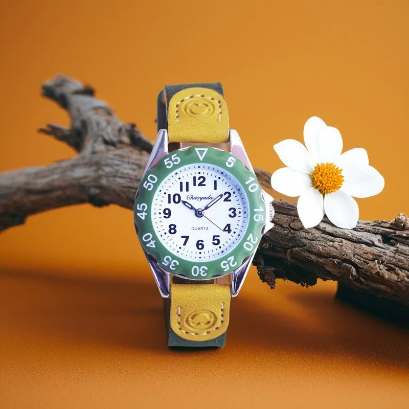 Children’s Boys Girls Little Kids Colorful Strap Clear Numbers Quartz Watches Students Learn Time Soft Canvas Electric Watches
